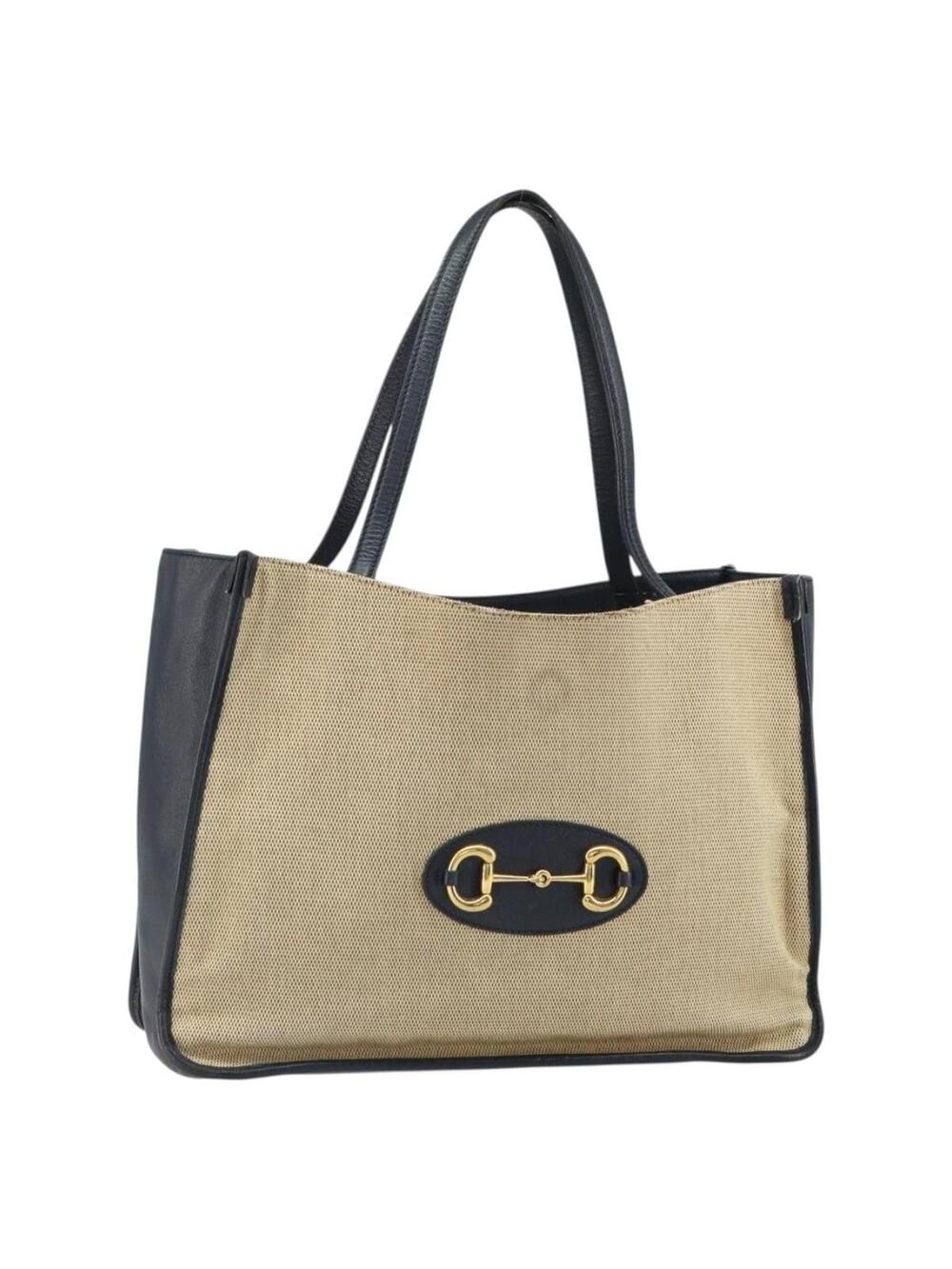 Gucci Horsebit Tote Bag Canvas Beige #359436G65B